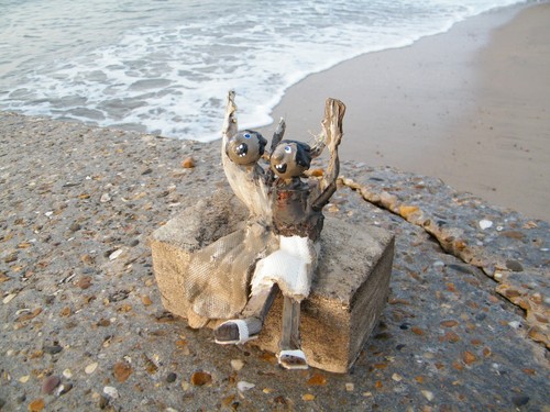 Driftwood friends sculpture - driftwood,