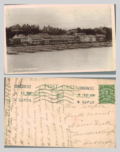 Vintage postcard the beach - -,