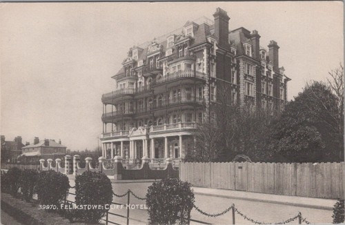 Suffolk postcard cliff hotel - cliff,
