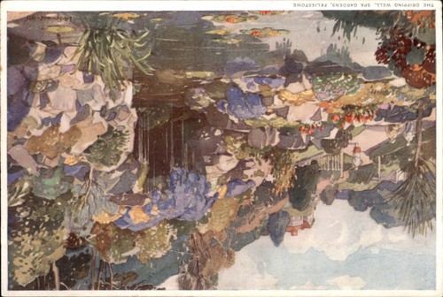 Vintage postcard dripping well - vintage,