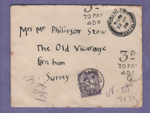 Postage due stamp - stamp, on