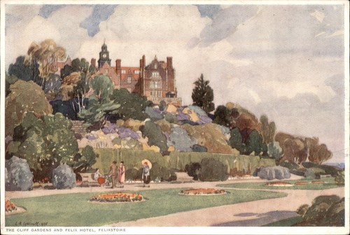 Vintage postcard cliff gardens - postcard,