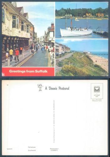 1945 postcard suffolk - 1945-,